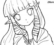 Coloriage Portrait de Zelda mignonne