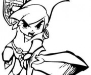 Coloriage Toon Link en action