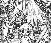 Coloriage Toon Link et Zelda