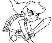 Coloriage Toon Link stylisé en couleur