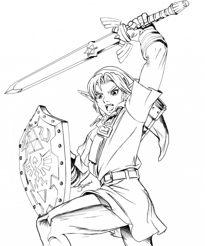 Coloriage Zelda Guerrière dessin gratuit à imprimer