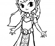Coloriage Zelda Link avec son Épée dessin gratuit à imprimer