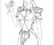 Coloriage Zelda porte une Fleur