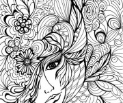 Coloriage Adulte Femme vecteur