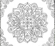 Coloriage et dessins gratuit Adulte Fleurs pour décoration à imprimer