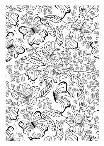 Coloriage et dessins gratuits Adulte Jardin et Papillon à imprimer