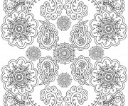 Coloriage Anti-Stress mandala Fleurs Art