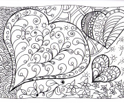 Coloriage Zen Coeurs magique