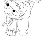 Coloriage et dessins gratuit Ad&egrave;le en c&eacute;l&eacute;brant la fete à imprimer