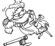 Coloriage Adele Mortelle se combatte avec une fille