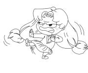 Coloriage et dessins gratuit Ad&egrave;le pratique du karat&eacute; à imprimer