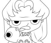 Coloriage Fille Adele Mortelle cartoon