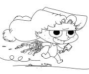 Coloriage et dessins gratuit La petite fille Ad&egrave;le en courant à imprimer