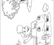 Coloriage Adibou conduit sa voiture