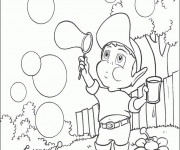 Coloriage Adibou fait des bulles