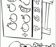 Coloriage Adibou fait des calculs