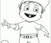 Coloriage Adibou joue au ballon