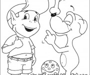 Coloriage Adibou parle avec Plop