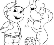 Coloriage et dessins gratuit Adibou rit avec Plop à imprimer