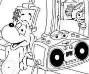 Coloriage Plop écoute de la musique