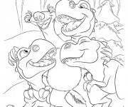 Coloriage Les petits dinosaures et Sid
