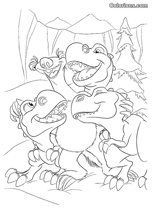 Coloriage et dessins gratuits Les petits dinosaures et Sid à imprimer