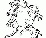 Coloriage Scrat et sa noisette: Age de Glace