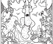 Coloriage et dessins gratuit Scrat sur le point d'être divorer à imprimer