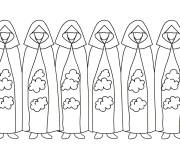 Coloriage Akatsuki en robes align&eacute;es
