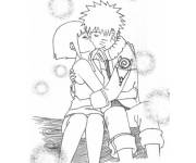 Coloriage Bisou de Hinata et Naruto