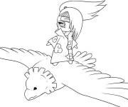 Coloriage et dessins gratuit Chibi Deidara sur aigle à imprimer