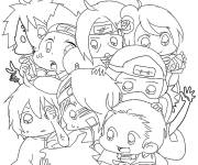 Coloriage Clan Akatsuki chibi