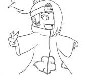 Coloriage Deidara Chibi en dansant
