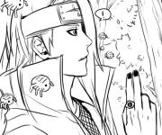 Coloriage Deidara dans la foret