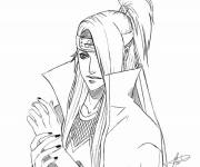 Coloriage et dessins gratuit Deidara dessin&eacute; &agrave; la main à imprimer