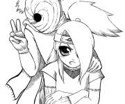 Coloriage Deidara et Toby et le signe de victoire