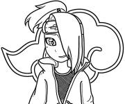 Coloriage Deidara kawaii