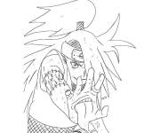 Coloriage Deidara pendant la bataille