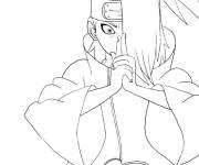 Coloriage Deidara se concentre