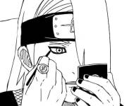 Coloriage Deidara se maquille