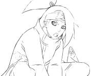 Coloriage Deidara surpris