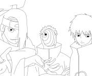 Coloriage Deidara, Tobi, Sasori de Akatsuki