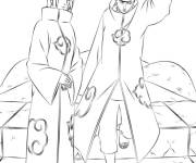 Coloriage Deux personnages Akatsuki