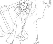 Coloriage Hidan et faux &agrave; trois lames