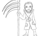 Coloriage Hidan mignon tenant le faux &agrave; trois lames