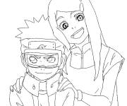 Coloriage Kushina Uzumaki avec Obito