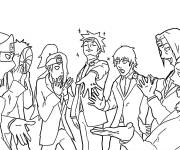 Coloriage Les criminels Akatsuki en tenu