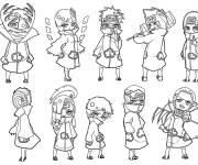 Coloriage Liste Akatsuki chibi