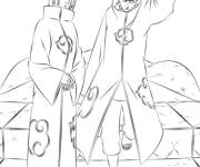 Coloriage Paysage de Pain et Konan Akatsuki