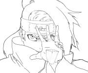 Coloriage Regard de Deidara